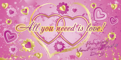 Obraz na płótnie Canvas Valentines day vector card
