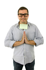 Young casual man portrait on a white background