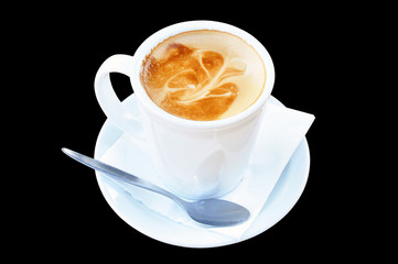 Milk coffee in the cup