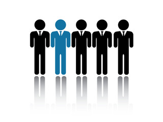 Set of people icon with leader