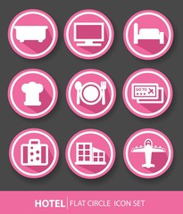 Hotel buttons,Pink version,vector