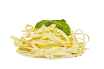 fresh pasta isolated on white background