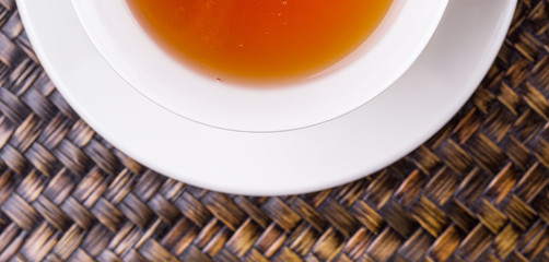 Close up view of a cup of tea