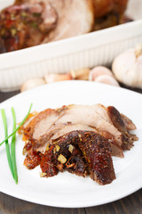Baked pork leg