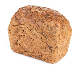 whole grain bread isolated on white background