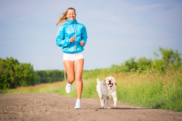 young woman running