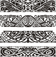 knot designs in celtic style with birds