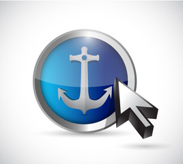 Obraz premium anchor button and cursor illustration design