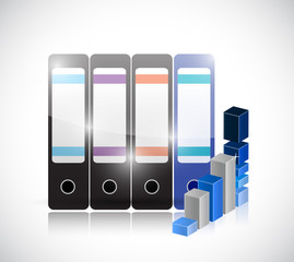 folder and business graph. illustration design