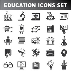 school icons, education icon set