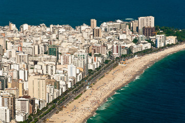 Aerial View of Ipanema and Leblon Beach in Rio de Janeiro