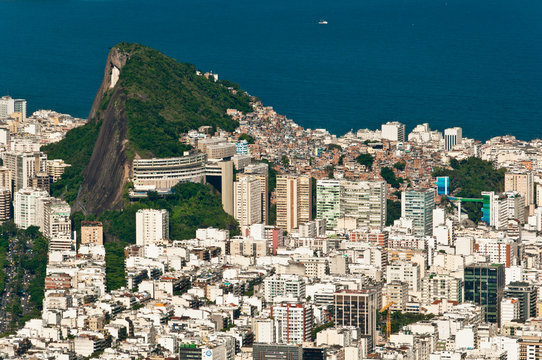 Rio de Janeiro Copacabana and Ipanema Aerial View