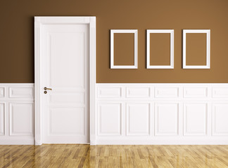 Interior with door and frames