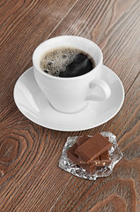 coffee with chocolate and dry breakfast
