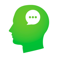 Silhouetted head with an icon