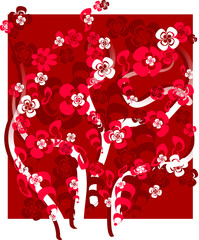 Узор. Сад с белыми цветами