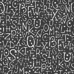 vector chalkboard alphabet letters seamless pattern background
