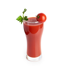 Tomato juice  isolated on white background