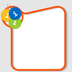 vector text box for any text with info sign and paper clip