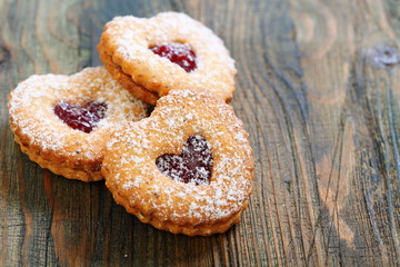 Linzer Cookie close up.