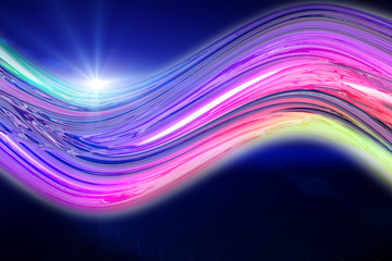 futuristic wave background design with lights