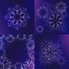 Naklejka na ściany i meble Snowflakes background collection. Winter backgrounds.