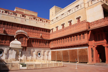 Fototapeta premium Main courtyard of Junagarh fort, Bikaner, India