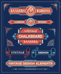 Vintage Banners and Ribbon Design Elements
