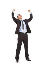 screaming businessman win the competition