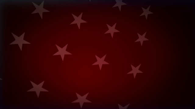 red background, with white stars