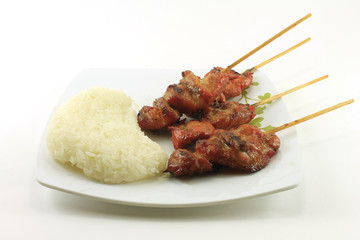 Grilled chicken on white dish