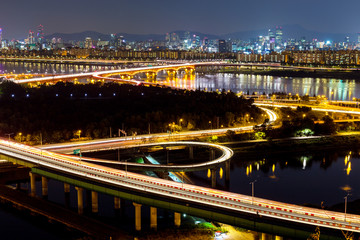 Fototapeta na wymiar Seul Skyline w nocy