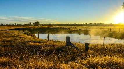 Mist of morning sunrise