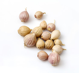 Garlic bulbs, on  white background