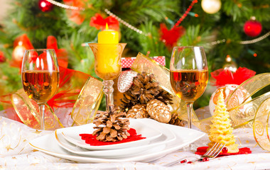 Christmas table layout