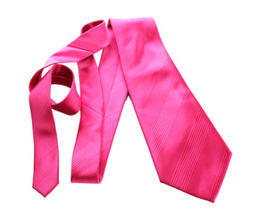 pink tie isolated on white