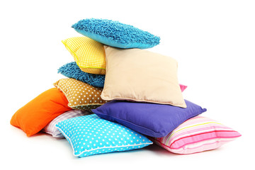 Hill colorful pillows isolated on white