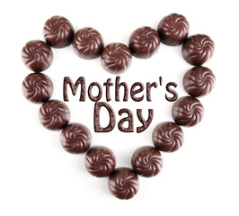 Chocolate candies isolated on white