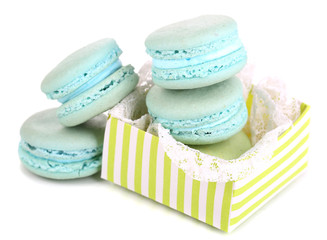 Gentle macaroons isolated on white