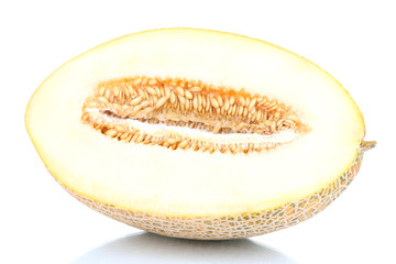 Ripe melon isolated on white