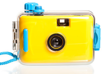 yellow plastic camera for underwater shooting