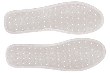 pair of insoles for shoes with holes for ventilation