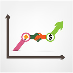 Handshake abstract sign vector design template. Business creativ