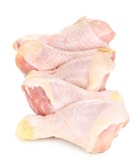 Raw chicken legs isolated on white
