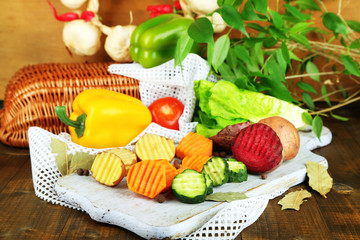 Beautiful sliced vegetables,