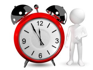 man with an alarm clock