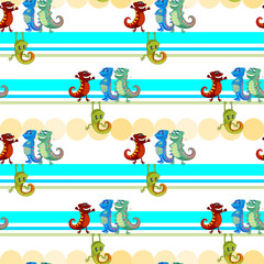 Obraz premium A seamless design with lizards