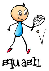 A stickman playing tennis