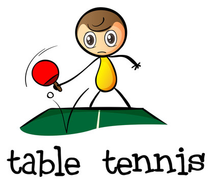 A stickman playing table tennis