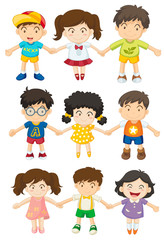 Kids holding their hands